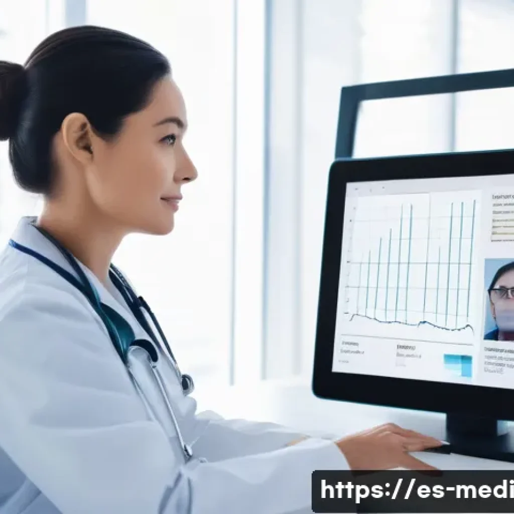 원격의료 서비스에서의 의사결정 지원 시스템 - **Prompt 1: Virtual Consultation with AI Assistance**
"A female doctor, in her late 30s, with a ...
