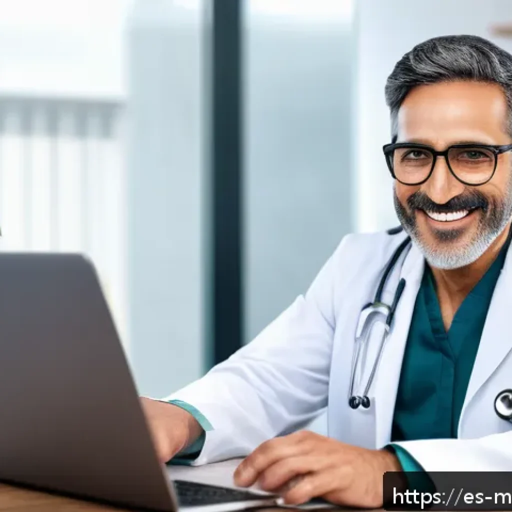 원격의료 서비스의 고객 관리 방안 - A modern telemedicine consultation scene showing a diverse Hispanic doctor engaging empathetically w...